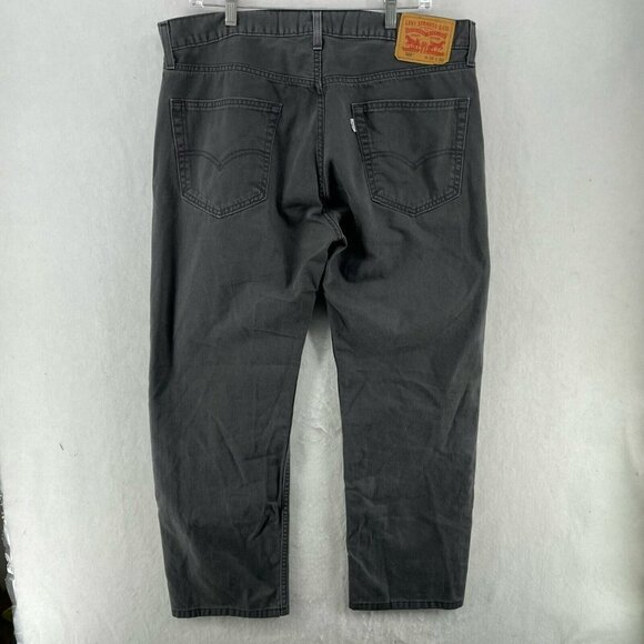 Levi's 505 Jeans Men's Sz 36x32 Gray Regular Fit Straight Leg Mid-Rise Denim - Picture 2 of 10